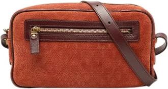 Saint Laurent Pre-owned Monogram All Over Camera Bag - Dames - Vintage Schoudertas - Bruin - ONE Size - Leer - Vintage