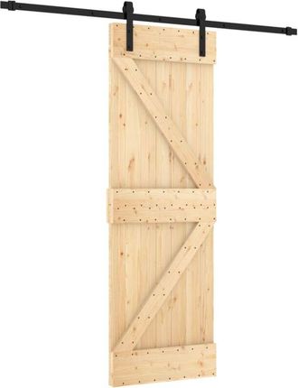 vidaXL Vidaxl - Puerta Corredera Con Herrajes Madera Maciza De Pino 70x210 Cm