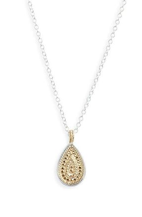 Anna Beck Classic Dot Teardrop Pendant Necklace in Two Tone at Nordstrom