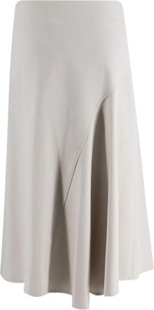 Brunello Cucinelli Snow White Midi Rok Elegante Stijl - Dames - Midirokken - Grijs - L - Rokken