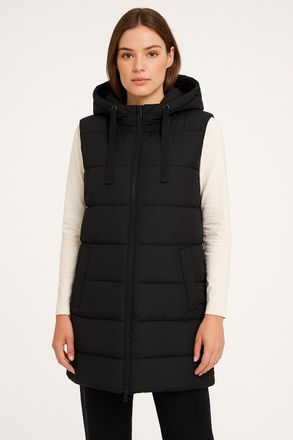Only Steppweste ONLY ONLREGITZE PUFFER HOOD WAISTCOAT OTW ZL, Damen, Gr. S, schwarz, Steppware, Obermaterial: 100% Polyester, unifarben, regular fit, Weste