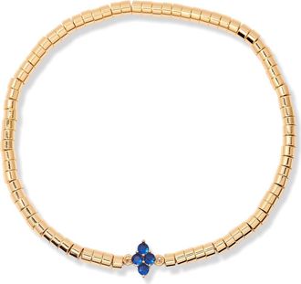 Brook & York Bella Birthstone Beaded Stretch Bracelet in Gold September at Nordstrom