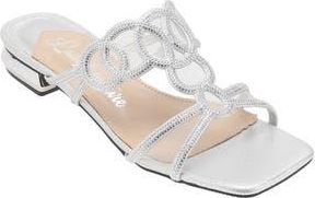 Lady Couture Fab Rhinestone Slide Flat in Silver at Nordstrom Rack, Size 10