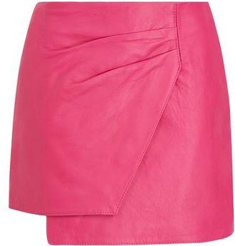 8 by YOOX LEATHER WRAP MINI SKIRT