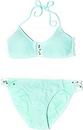 PQ Swim Womens Caribbean Sea Tab Side Bikini Bottom Swimsuit In Mint