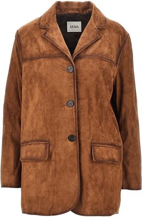 Arma Suede leather single-breasted jacket Woman 36