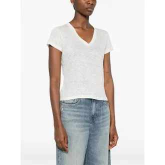 Aragona Linen V-Neck Shirt - White