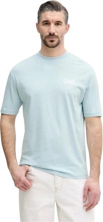 Karl Lagerfeld Tops, Heren, Blauw, XL, Katoen, T-shirt met ronde hals