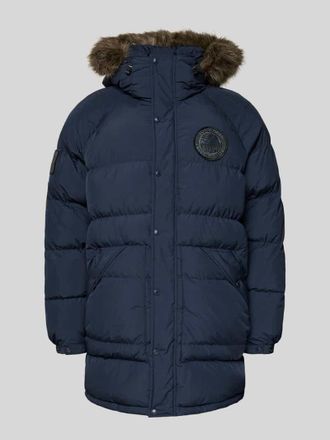 Superdry Steppjacke mit Label-Patch Modell Everest in Dunkelblau, Gr&ouml;&szlig;e XXXL