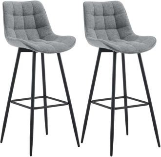 Clp Set De 2 Taburetes De Bar Dartford Gris Tela