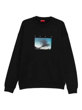 HUGO BOSS graphic crew neck sweatshirt - Black