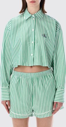 Calvin Klein Camicia crop in cotone a righe Calvin Klein