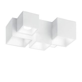 Luce-Ambiente-Design Plafonera Foster en Yeso Blanco Pintable con Cinco Puntos de Luz
