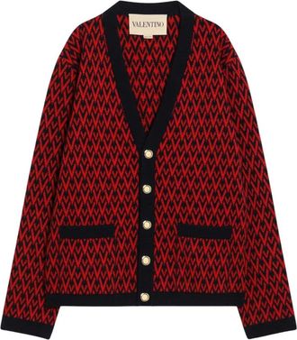 Valentino Garavani Maglia Cardigan Corto - Heren - Vesten - Rood - M - Truien & Vesten