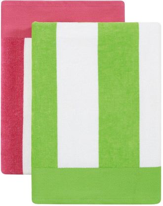 Oceanfront Resort Cabana Stripe 2-Pack Beach Towels