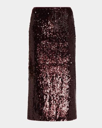 SIMKHAI Sequined Midi Skirt
