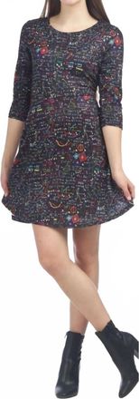 Papillon Science Print Sweater Dress In Black