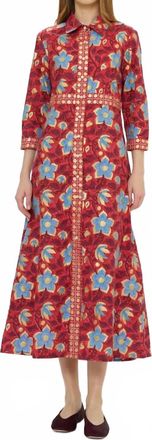 Oliphant Shirt Maxi Dress In Kildare Red
