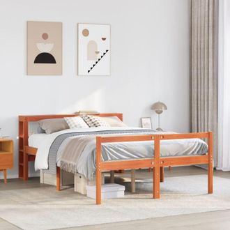 vidaXL Estructura Cama Con Cabecero Madera Pino Marr&oacute;n Cera 160x200 Cm Vidaxl