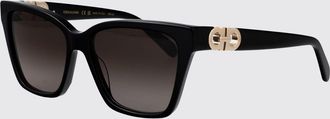 Ferragamo Occhiali da sole cat-eye rettangolari in acetato con logo Gancini