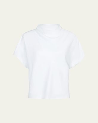 TWP Draped Mock-Neck Tee