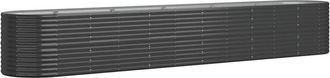 vidaXL Garden Raised Bed Galvanised Steel 440x80x68 cm Anthracite Vidaxl