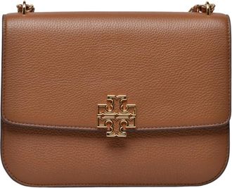 Tory Burch Tassen, Dames, Bruin, ONE Size, Leer, Britten Medium Shoulder Bag