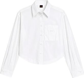 HUGO BOSS C Boskota-1 Shirt - Dames - Overhemden - Wit - M - Katoen - Overhemden
