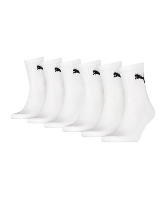 Puma Unisex Short Crew Socks (6 Pair Pack) white, 9-11