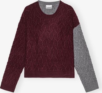 Ganni Red Wool Cashmere Cable Knit Jumper - Size XXS/XS