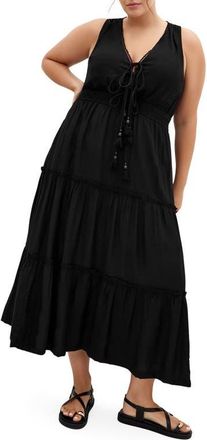 City Chic Azaria Sleeveless Maxi Dress in Black at Nordstrom, Size 12W