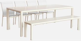 Sweeek Mesa De Jard&iacute;n De Aluminio,1 Banco 4 Sillas