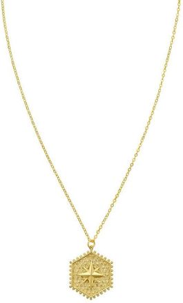 Tresorra 14K Yellow Gold North Star Hexagon Necklace