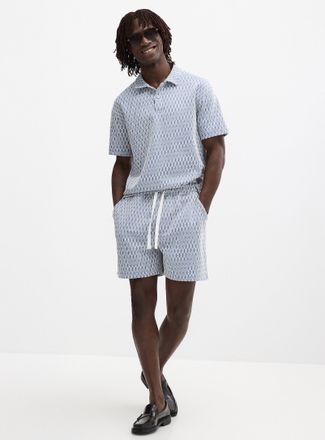 Le 31 Mens Diamond jacquard short