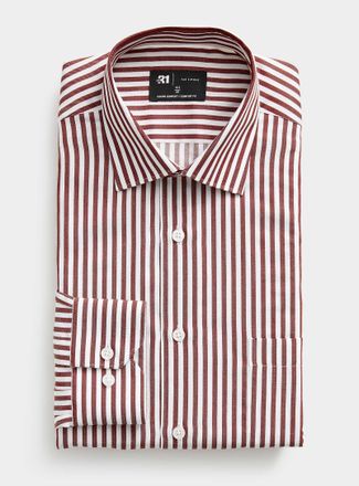 Le 31 Mens Clay stripe shirt Comfort fit