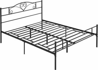 HOMCOM Marco de Cama Doble de Metal para Colchón 150x200 cm con Cabecera y Patas de 31 cm Estructura Cama con Espacio Bajo de Almacenamiento 158x211x106 cm