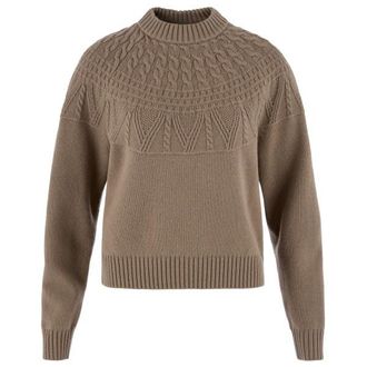 Fj&auml;llr&auml;ven &Ouml;vik Solid Jacquard Knit Wollpullover f&uuml;r Damen | braun