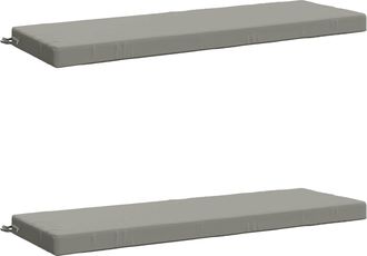vidaXL Cojines Para Banco De 2 Piezas Soest 2 Uds. 100% Poli&eacute;ster Gris Vidaxl