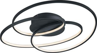 Trio Leuchten Gale Plaf&oacute;n 3 C&iacute;rculos Led Negro Mate 38.5w Regulable L60 Cm Trio Lighting