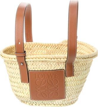 Loewe Straw & Leather Basket Tote