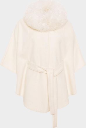 Gorski Select Wool Belted Cape with Select Lamb Collar