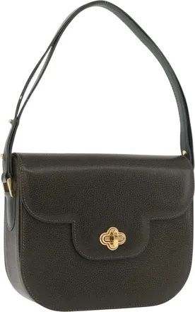 Bally Handbag Leather Green Leather Handbag (Pre-Owned)