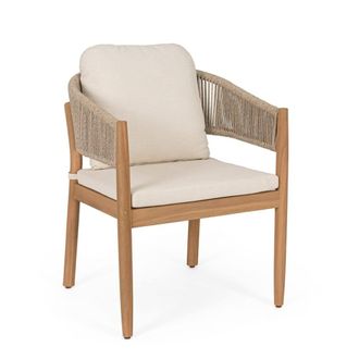 Konte Design Juego de 2 sillas con reposabrazos de madera y cuerda