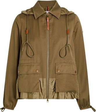 Moncler Adenium Hooded Woven Jacket - Beige - 4 (UK 16 / XL)