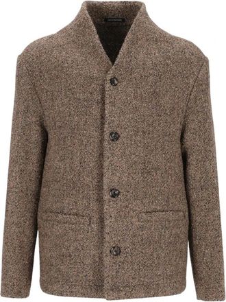 Emporio Armani Heren, Jassen, Bruin, Maat: L Linnen