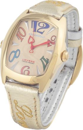 Chronotech Unisex Lovers Your Heart Watch Casual Style - Yellow Leather - One Size