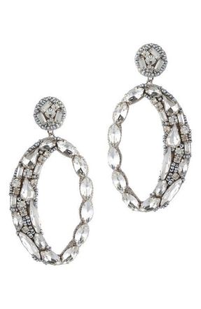 Deepa Gurnani Freida Statement Drop Earrings in Silver at Nordstrom