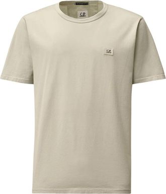 C.P. Company Gemerzeriseerd Katoen Logo T-shirt Wit - Heren - T-shirts - Wit - 2XL - Katoen - Tops