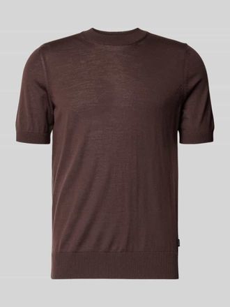 HUGO BOSS Regular Fit Pullover aus reiner Schurwolle Modell UMAURO in Mittelbraun, Gr&ouml;&szlig;e XXXL