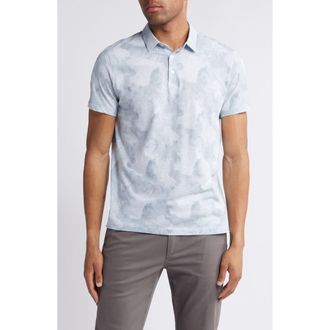 Robert Barakett Laing Slim Fit Cloud Print Polo in Soft Teal at Nordstrom Rack, Size Large
